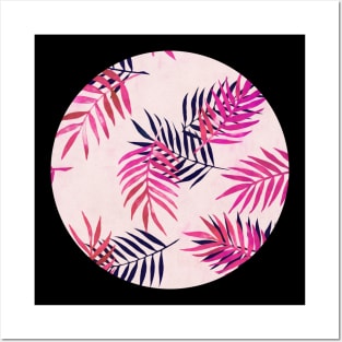 Pink Palm Pattern Posters and Art